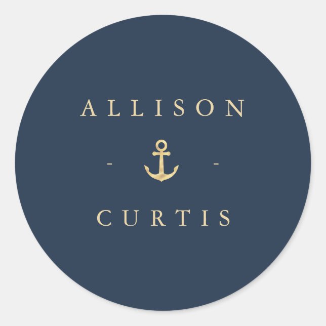 modern nautical sea wedding sticker (Front)