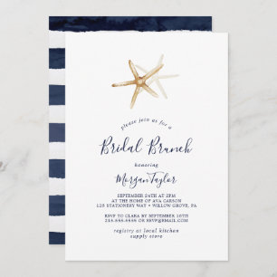 Modern Nautical Starfish Bridal Brunch Invitation