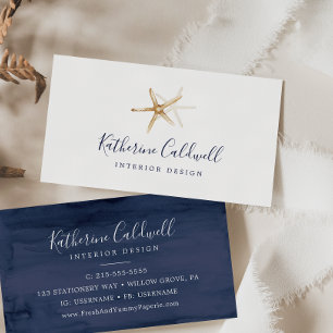 Modern Nautical Starfish Business Card