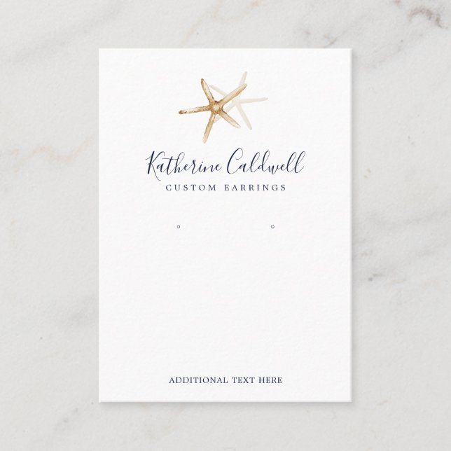 Modern Nautical | Starfish Earring Display Card (Front)