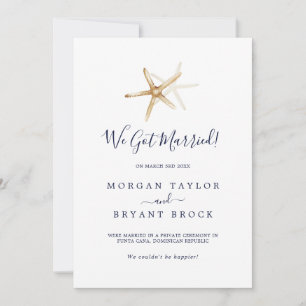 Modern Nautical   Starfish Elopement Announcement