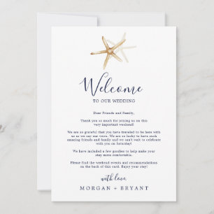 Modern Nautical Starfish Welcome Letter Itinerary