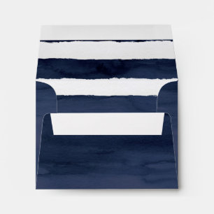 Modern Nautical   Striped Self-Addressed RSVP Envelope