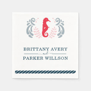 Modern Nautical Wedding Napkin