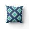 Modern Navy and Aqua Blue Diamond Ikat Pattern