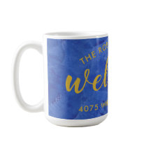 Modern Navy and Gold Personalised Name and Address