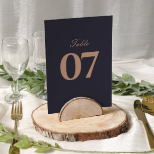 Modern Navy and Rose Gold Wedding Table Numbers