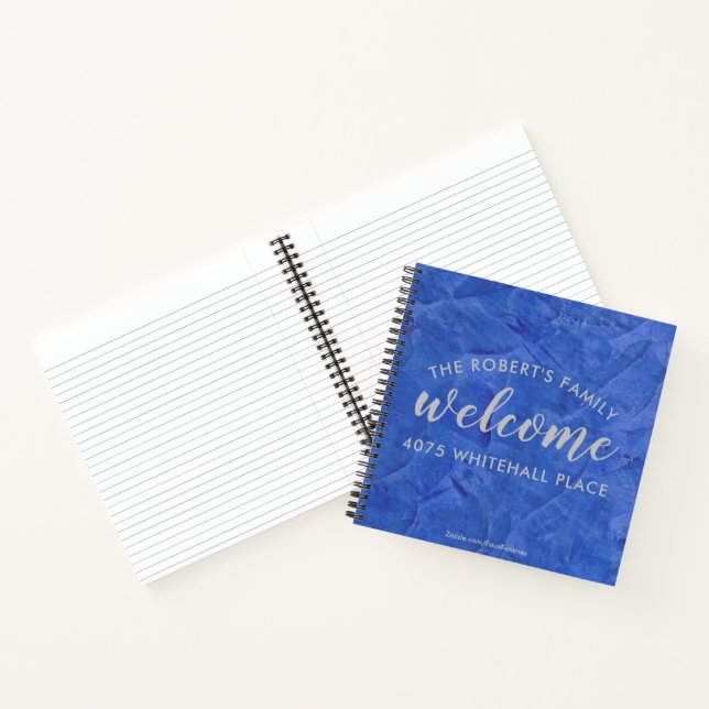 Modern Navy and Silver Personalised Name Notebook (Inside)