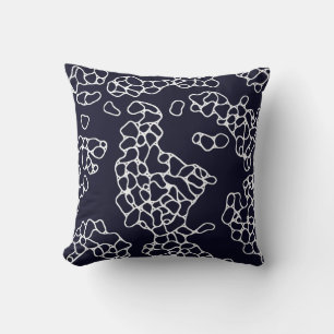 Modern Navy and White Pattern Cushion