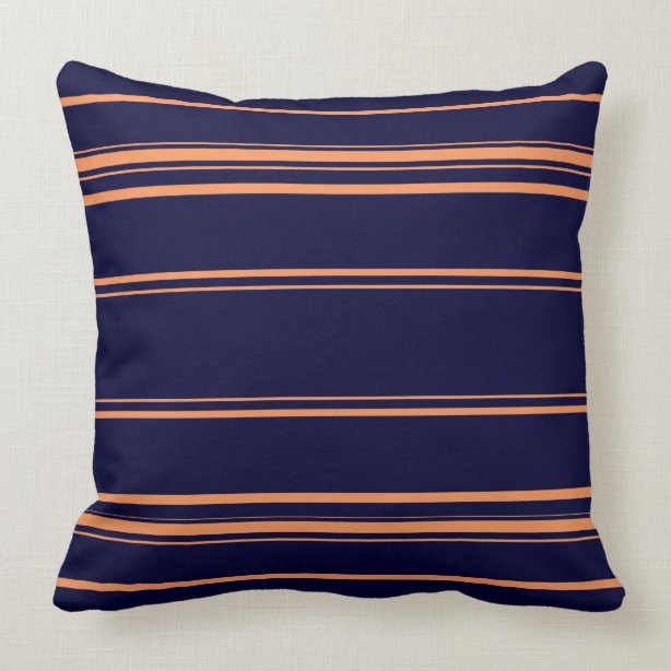 Orange And Navy Blue Decorative & Throw Cushions Zazzle UK