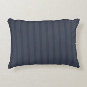 Modern Navy Blue and Plum Stripe Accent Pillow