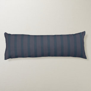 Modern Navy Blue and Plum Striped Body Cushion