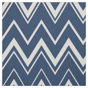 Modern navy blue and white chevron pattern fabric