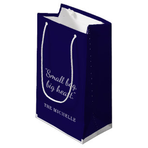 Modern Navy Blue and White Custom Pattern Design Small Gift Bag