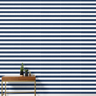 Modern Navy Blue And White Stripes Wallpaper