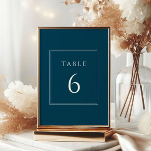 Modern Navy Blue Bar Mitzvah Table Numbers