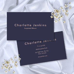 Modern Navy Blue  Blush Pink Professional Business Card