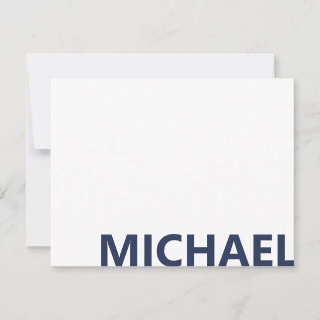 Modern Navy Blue Bold Monogram Card (Front)