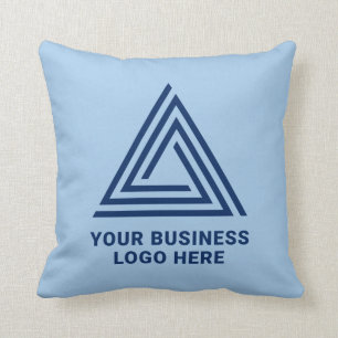 Modern Navy Blue Business Logo Cushion