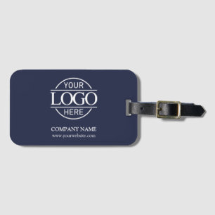 Modern Navy Blue Corporate Company Business Logo Luggage Tag