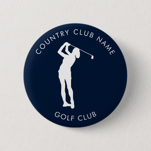 Modern Navy Blue Country Club Golf Team Swag 6 Cm Round Badge