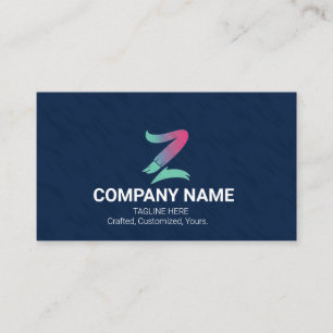 Modern Navy Blue Creative Gradient Logo Business Card