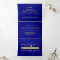 Modern Navy Blue & Crimson Red Wedding Suite