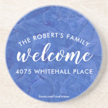 Modern Navy Blue Family Name Welcome