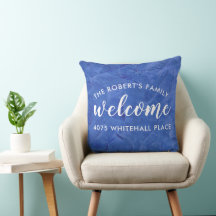 Modern Navy Blue Family Name Welcome