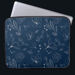 Modern Navy Blue Floral Illustration  Laptop Sleeve<br><div class="desc">Introducing our Modern Navy Blue Floral Illustration Laptop Case – a fusion of style and functionality for the fashion-forward tech enthusiast. The sleek navy blue exterior, coupled with an intricate floral design, adds a touch of sophistication to your laptop protection game. See other case size options. The zip closure guarantees...</div>
