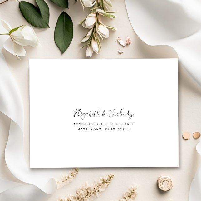 Modern Navy Blue Gold Agate Wedding RSVP Return Envelope (Creator Uploaded)