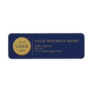 Modern Navy Blue & Gold Business Logo