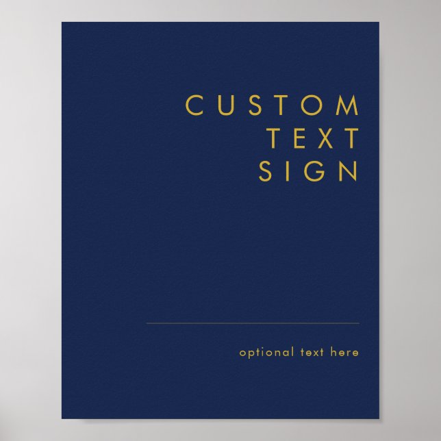 Modern Navy Blue | Gold Cards And Gifts Custom Poster (Front)