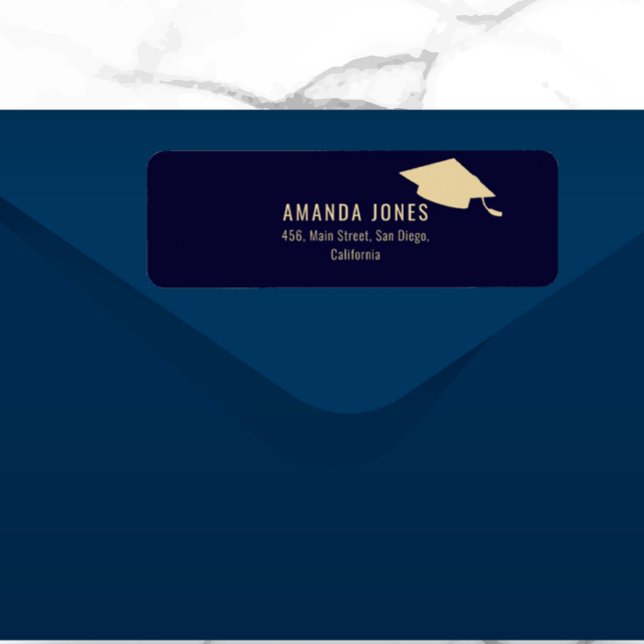 Modern Navy Blue Gold Graduation  (Creator Uploaded)