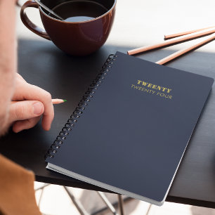Modern Navy Blue & Gold Professional Script 2024 Planner