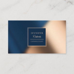 Modern Navy Blue Gold Stylish Luxury Consultant Business Card