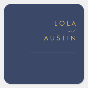 Modern Navy Blue   Gold Wedding Envelope Seals