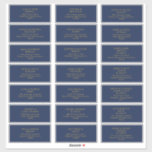 Modern Navy Blue | Gold Wedding Guest Address<br><div class="desc">This modern navy blue | gold wedding guest address sticker is perfect for your classy boho wedding. Its simple, unique abstract design, accompanied by its dark navy blue colour palette, gives this product a feel of elegant formal luxury while staying simplistic, chic bohemian. Keep it as is, or choose to...</div>