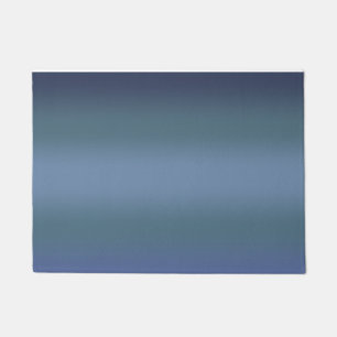 Modern navy blue gradient Watercolor galaxy space Doormat