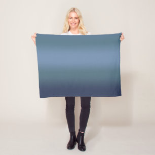 Modern navy blue gradient Watercolor galaxy space  Fleece Blanket