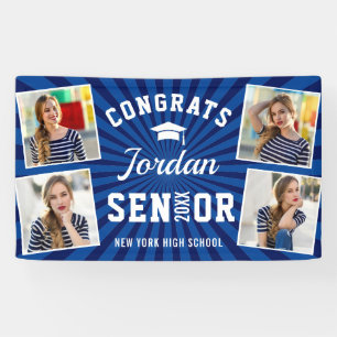 Modern Navy Blue Graduation class of 2023 PHOTO Banner