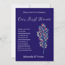 Modern Navy Blue Housewarming Party