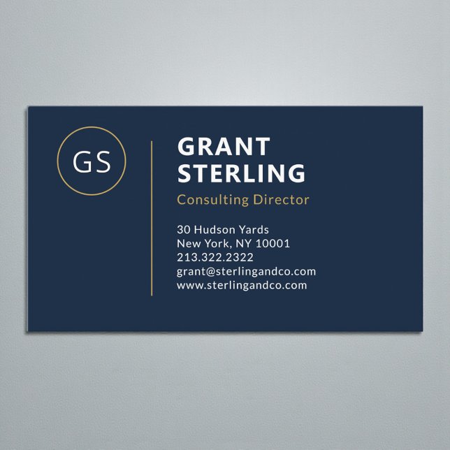 Modern Navy Blue Minimalist Professional Business Card (Creator Uploaded)