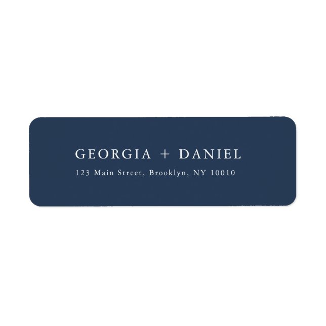 Modern Navy Blue Names Return Address Label (Front)