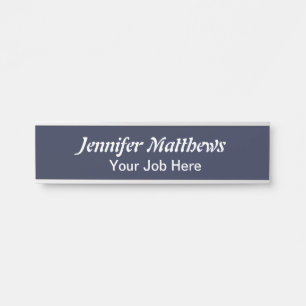 Modern Navy Blue Office Employee Desk Name Plate