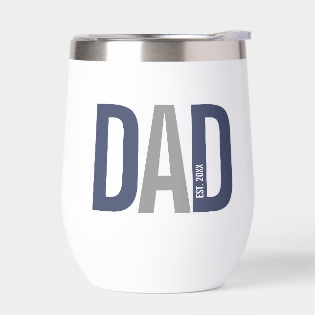 Modern Navy Blue Personalised Dad Established (Left)