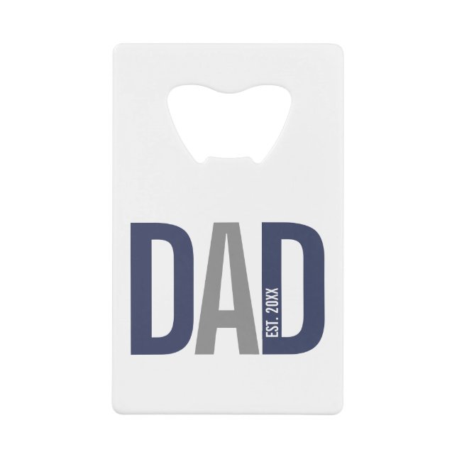 Modern Navy Blue Personalised Dad Established (Front)