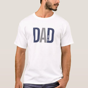 Modern Navy Blue Personalised Dad Established T-Shirt