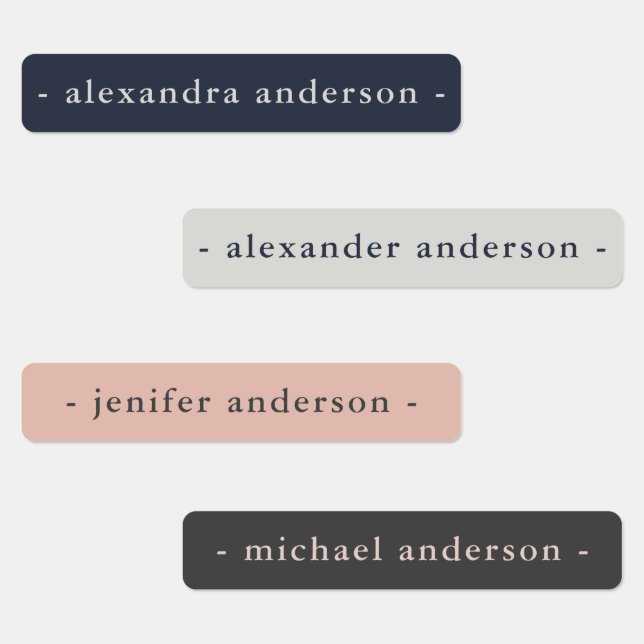 Modern Navy Blue Platinum Rose Waterproof Name (Group)