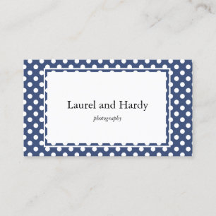 Modern Navy Blue Polka Dots Custom Business Card